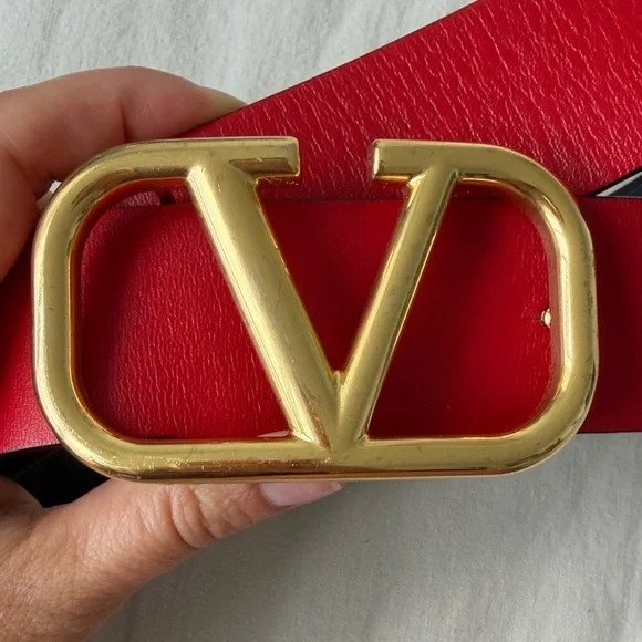 Valentino Reversible Vlogo Signature Belt In Glossy Calfskin 40 Mm - Picture 5 of 6